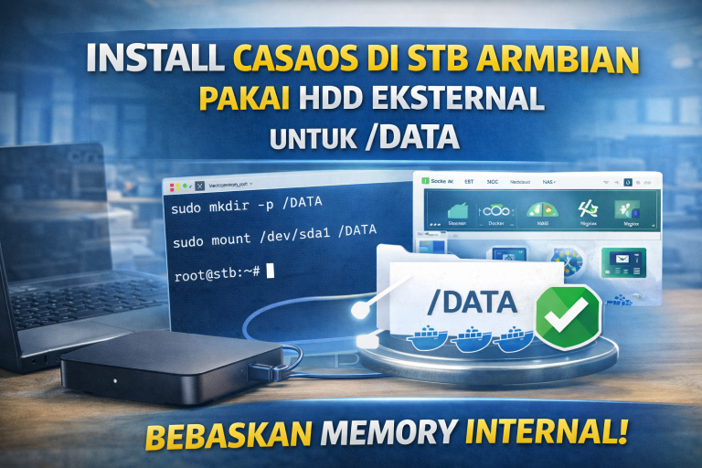 CasaOS di STB Armbian dengan HDD Eksternal agar Storage Lebih Lega